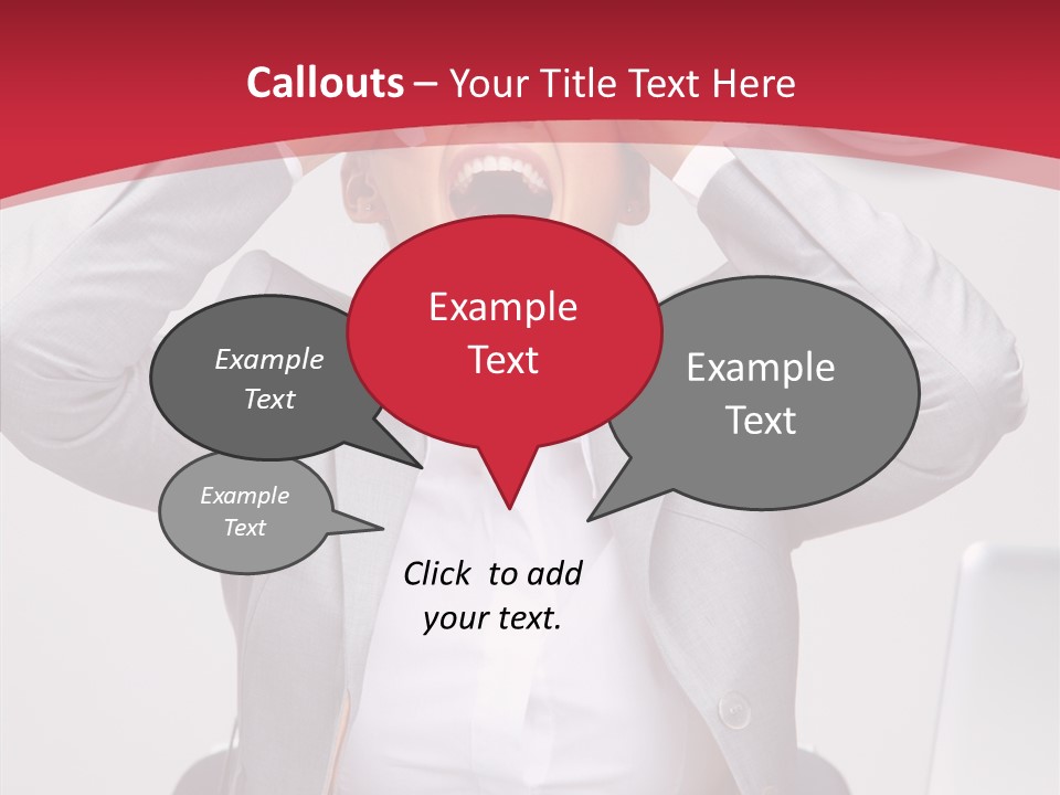 Yelling Brunette Expression PowerPoint Template