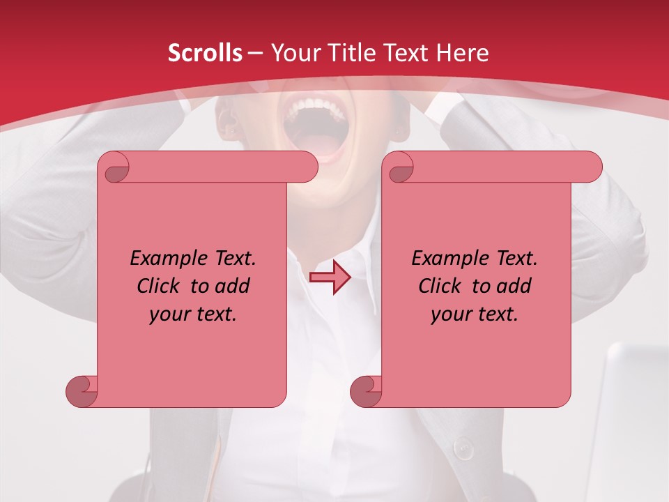 Yelling Brunette Expression PowerPoint Template