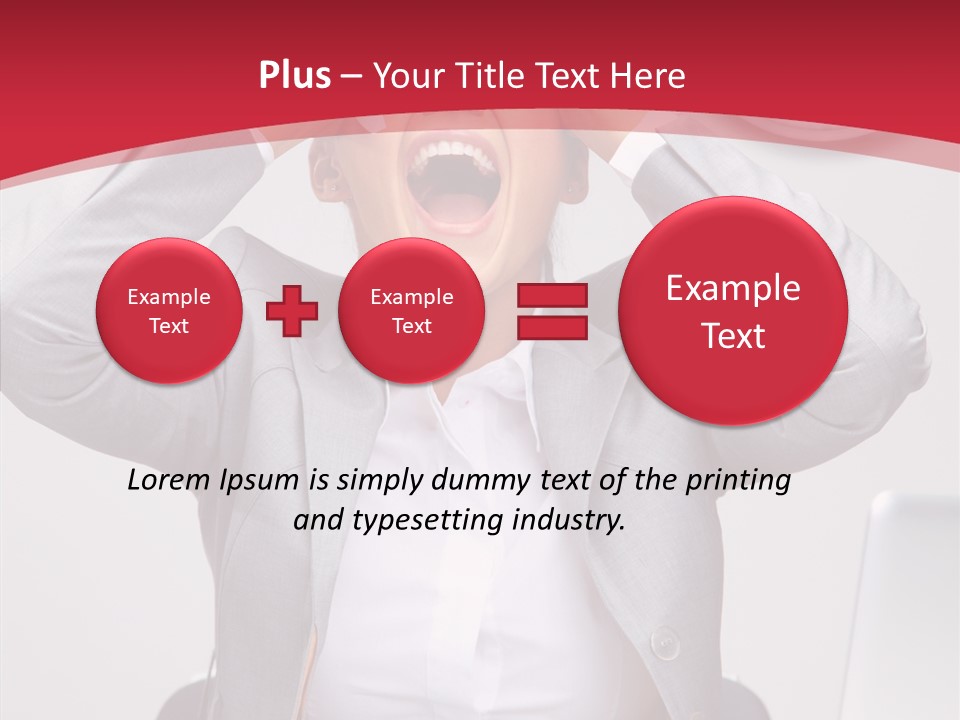 Yelling Brunette Expression PowerPoint Template