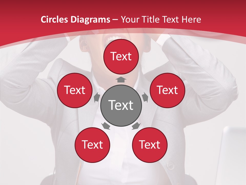 Yelling Brunette Expression PowerPoint Template