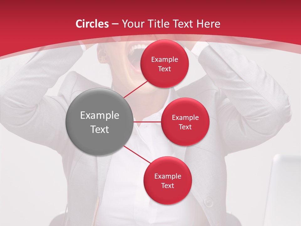 Yelling Brunette Expression PowerPoint Template