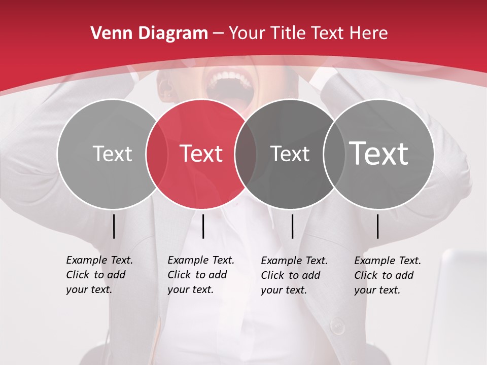 Yelling Brunette Expression PowerPoint Template