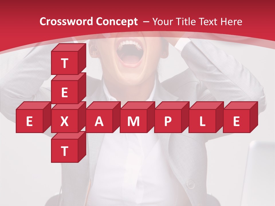 Yelling Brunette Expression PowerPoint Template