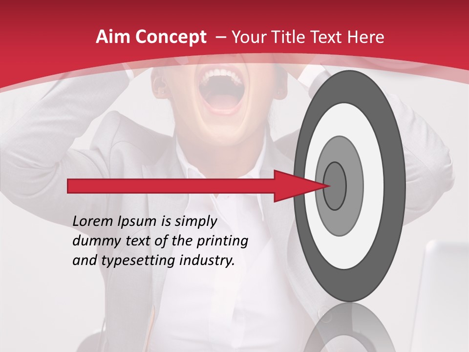 Yelling Brunette Expression PowerPoint Template