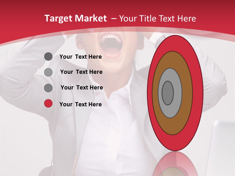 Yelling Brunette Expression PowerPoint Template