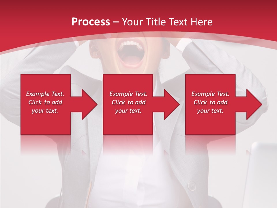 Yelling Brunette Expression PowerPoint Template