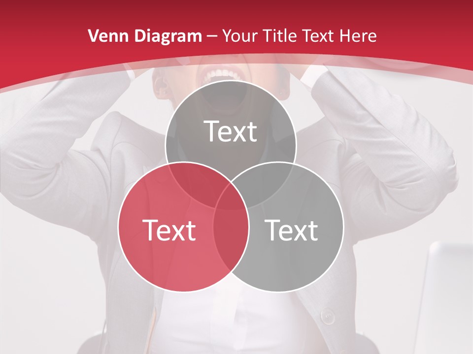 Yelling Brunette Expression PowerPoint Template