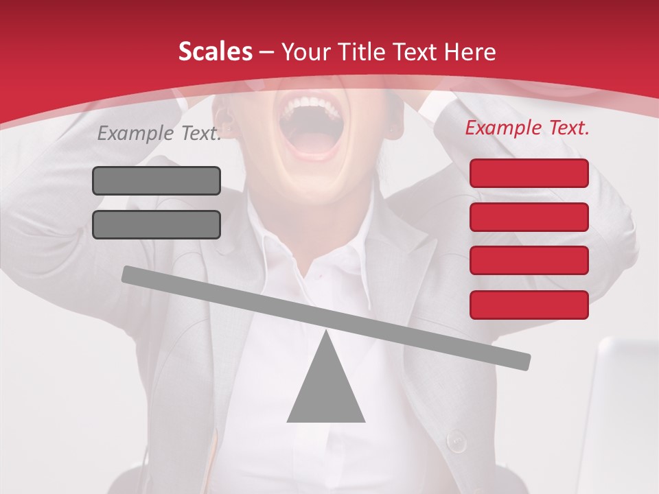 Yelling Brunette Expression PowerPoint Template