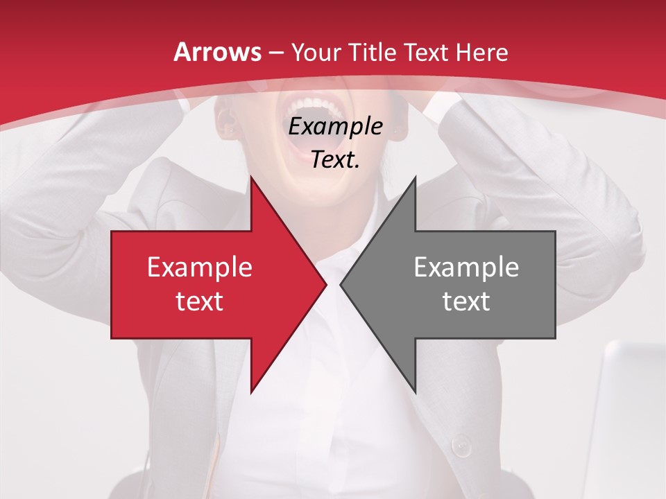 Yelling Brunette Expression PowerPoint Template