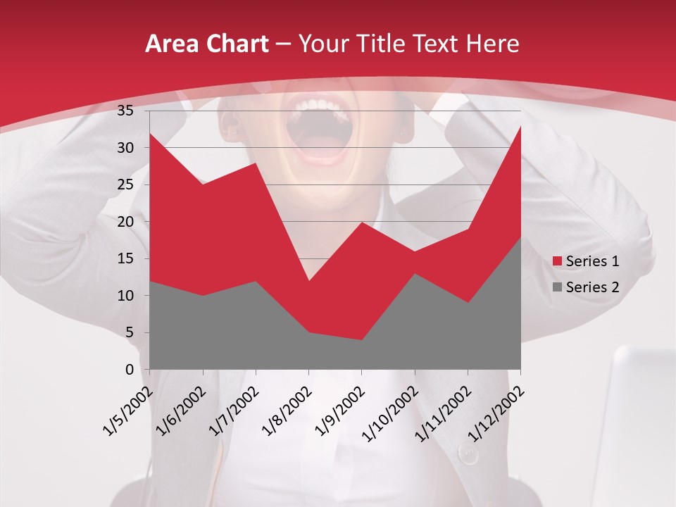 Yelling Brunette Expression PowerPoint Template