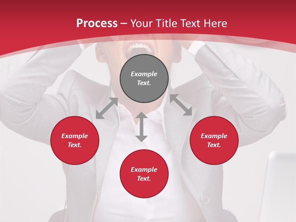 Yelling Brunette Expression PowerPoint Template