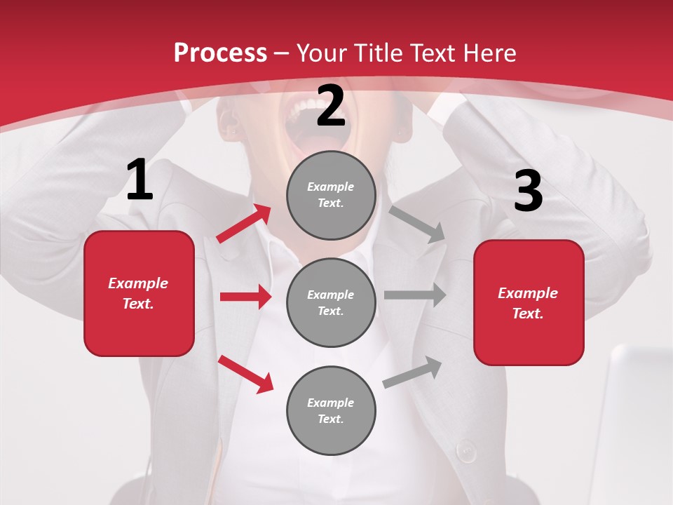 Yelling Brunette Expression PowerPoint Template