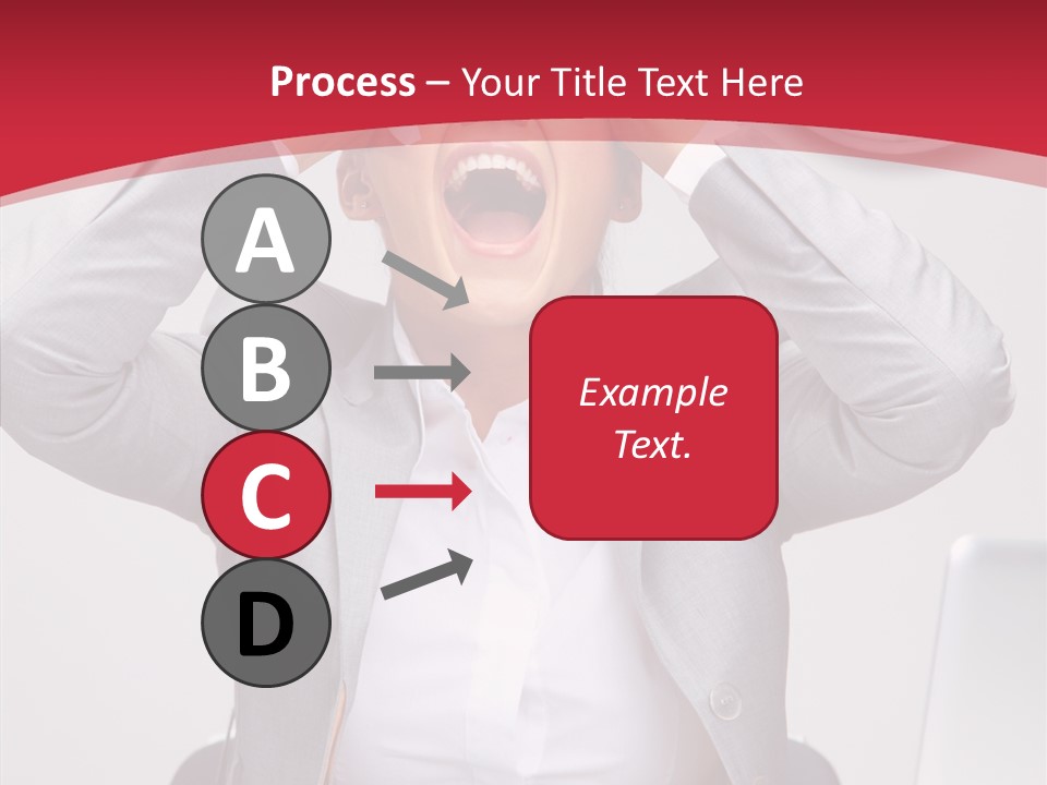 Yelling Brunette Expression PowerPoint Template