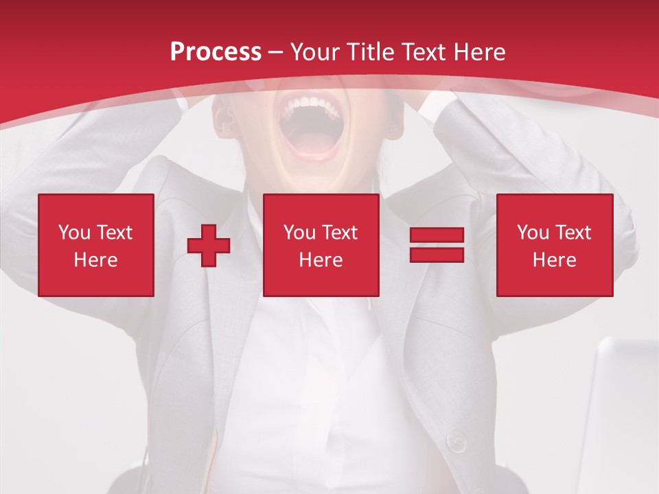 Yelling Brunette Expression PowerPoint Template