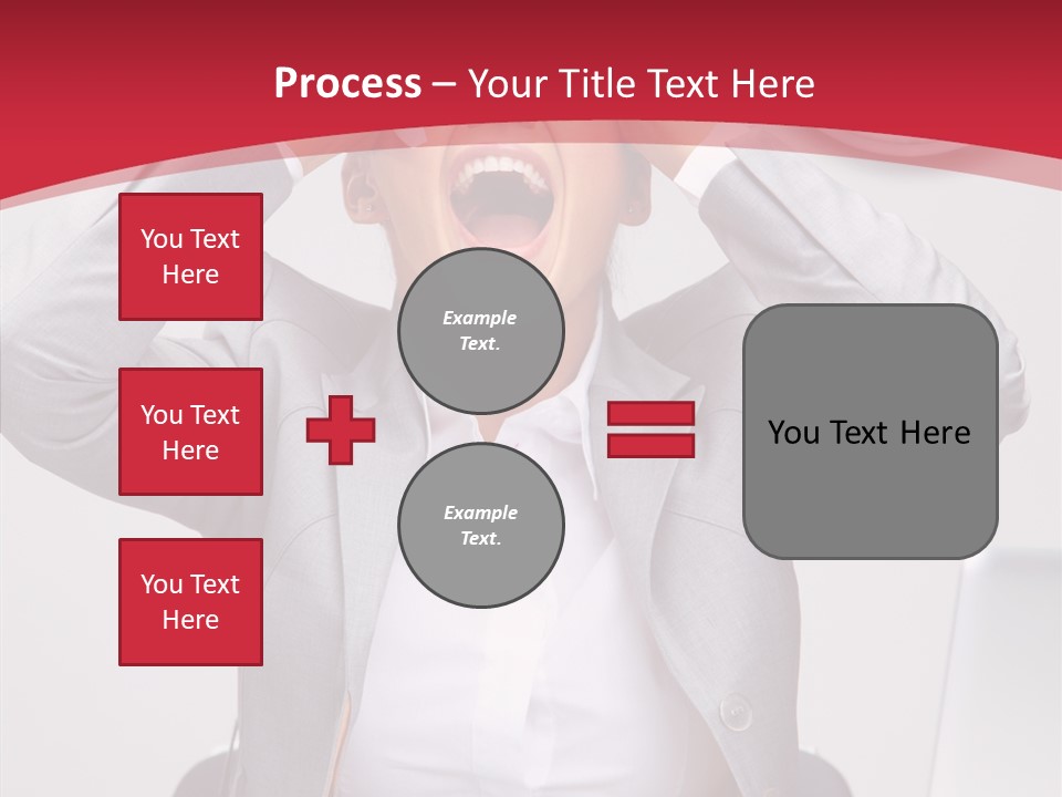 Yelling Brunette Expression PowerPoint Template