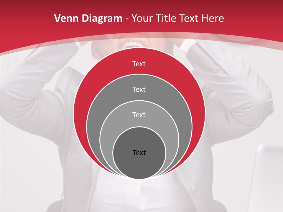 Yelling Brunette Expression PowerPoint Template