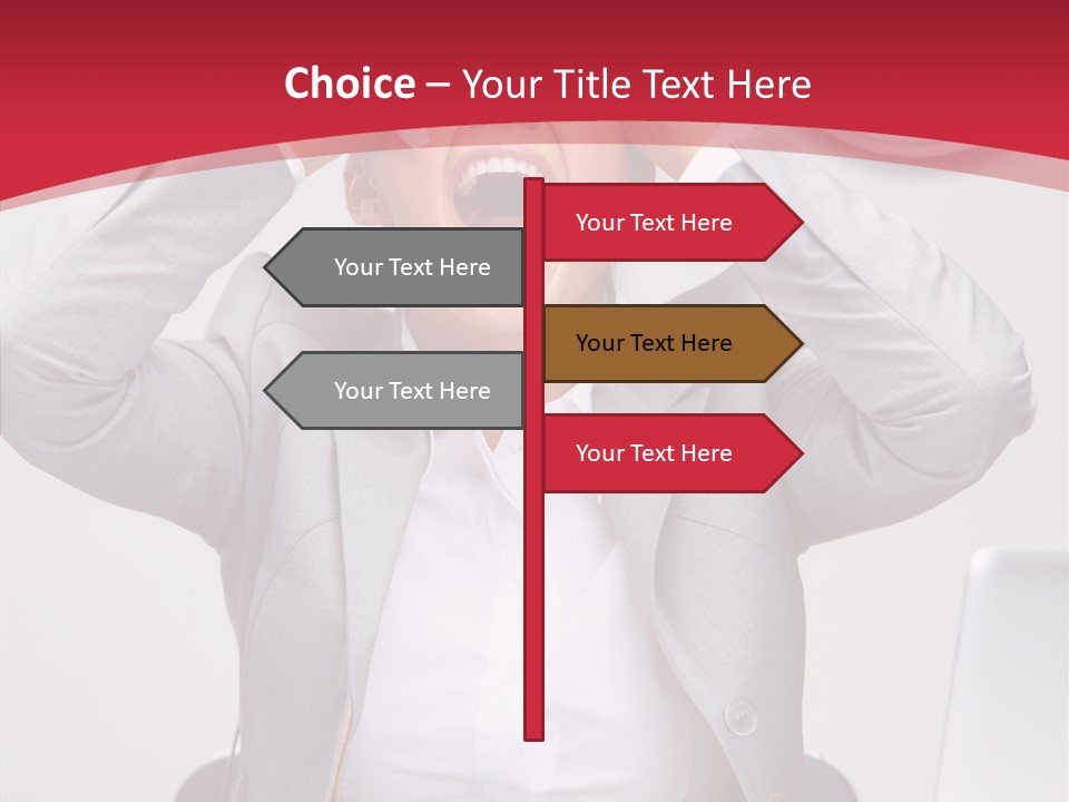 Yelling Brunette Expression PowerPoint Template