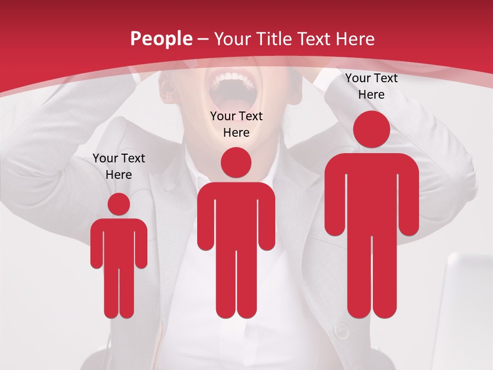 Yelling Brunette Expression PowerPoint Template