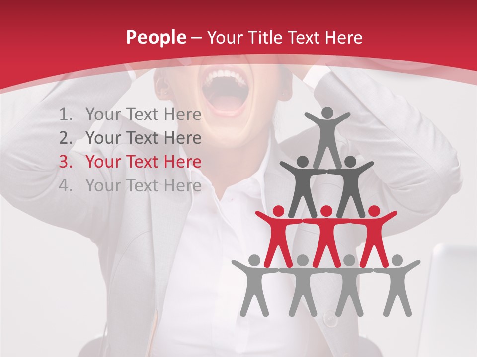 Yelling Brunette Expression PowerPoint Template