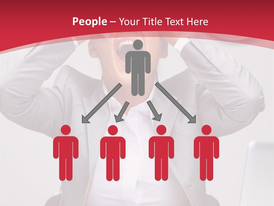 Yelling Brunette Expression PowerPoint Template