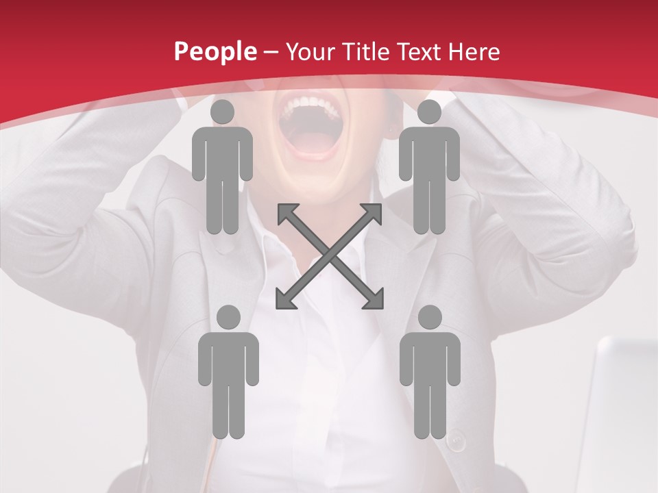 Yelling Brunette Expression PowerPoint Template