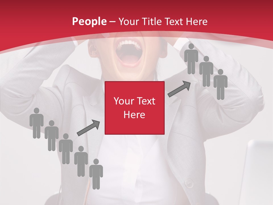 Yelling Brunette Expression PowerPoint Template