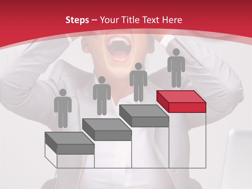 Yelling Brunette Expression PowerPoint Template