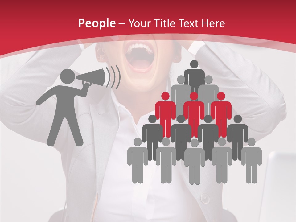 Yelling Brunette Expression PowerPoint Template