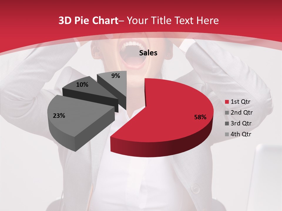 Yelling Brunette Expression PowerPoint Template