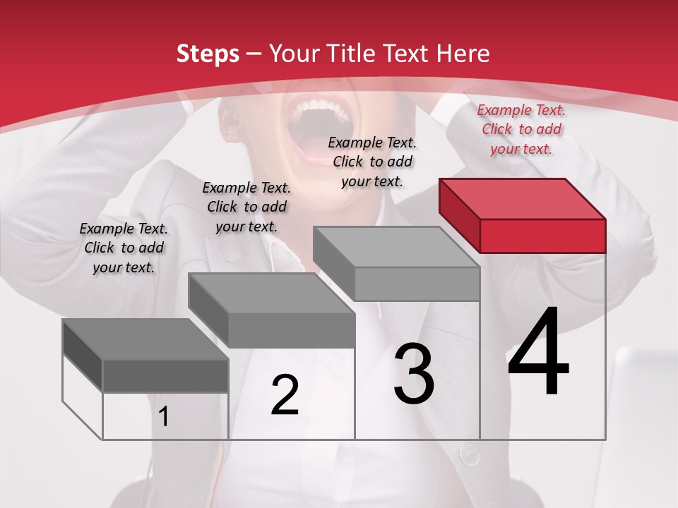 Yelling Brunette Expression PowerPoint Template