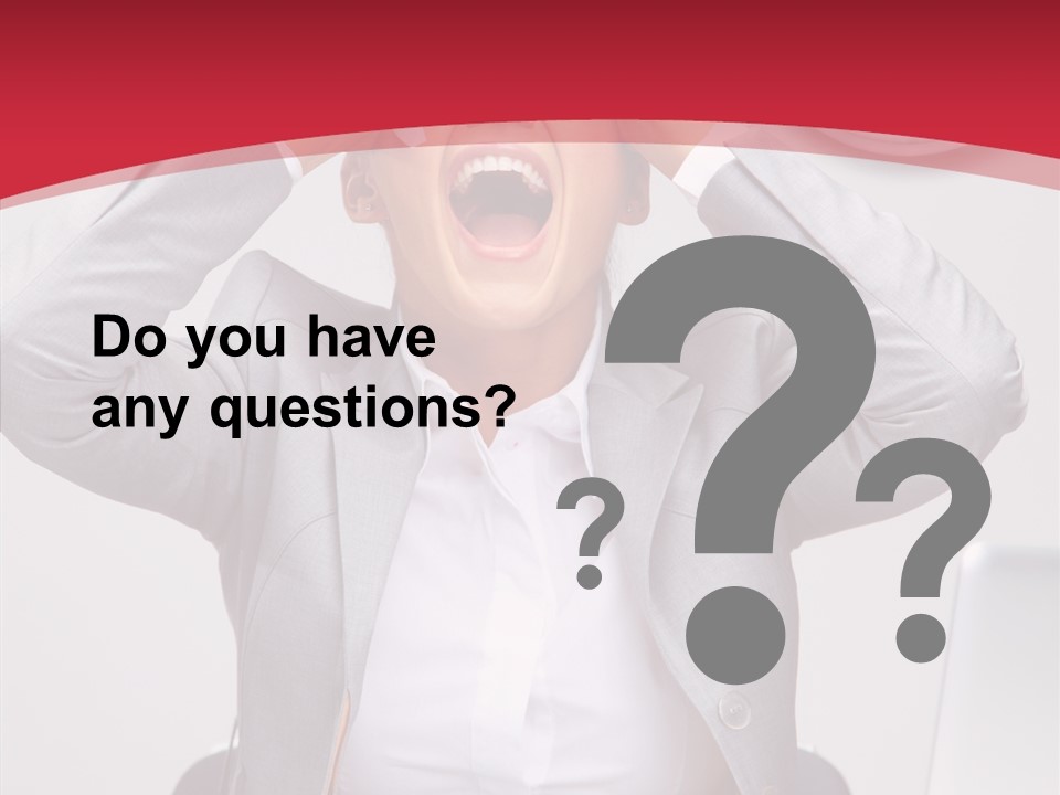 Yelling Brunette Expression PowerPoint Template