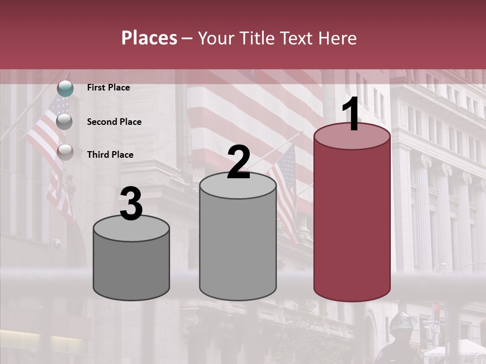 Demonstrator Us Flag Work PowerPoint Template