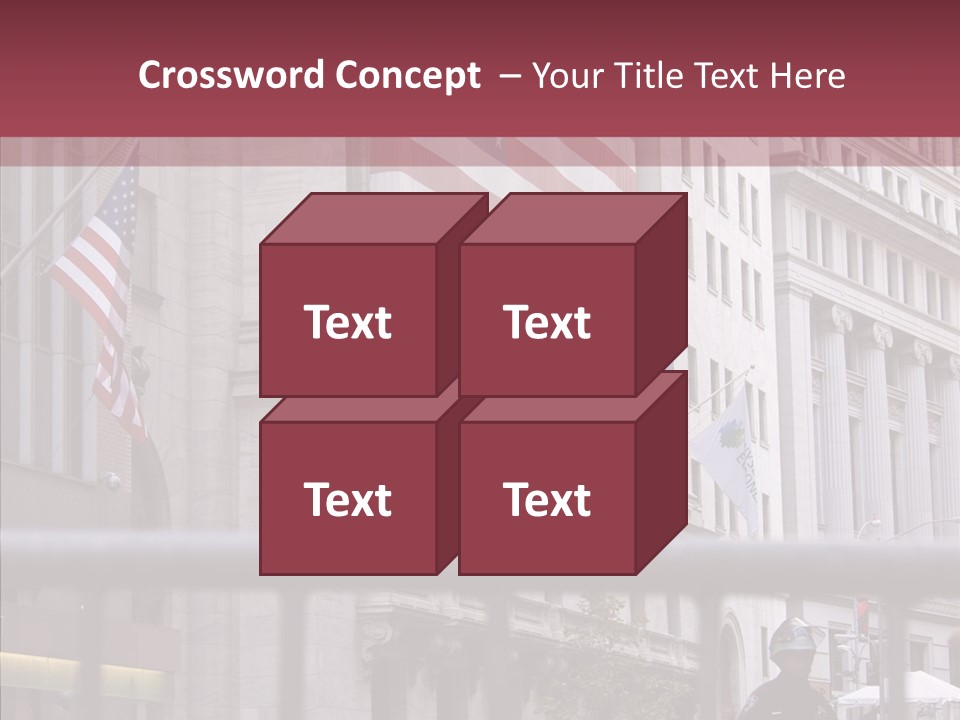 Demonstrator Us Flag Work PowerPoint Template
