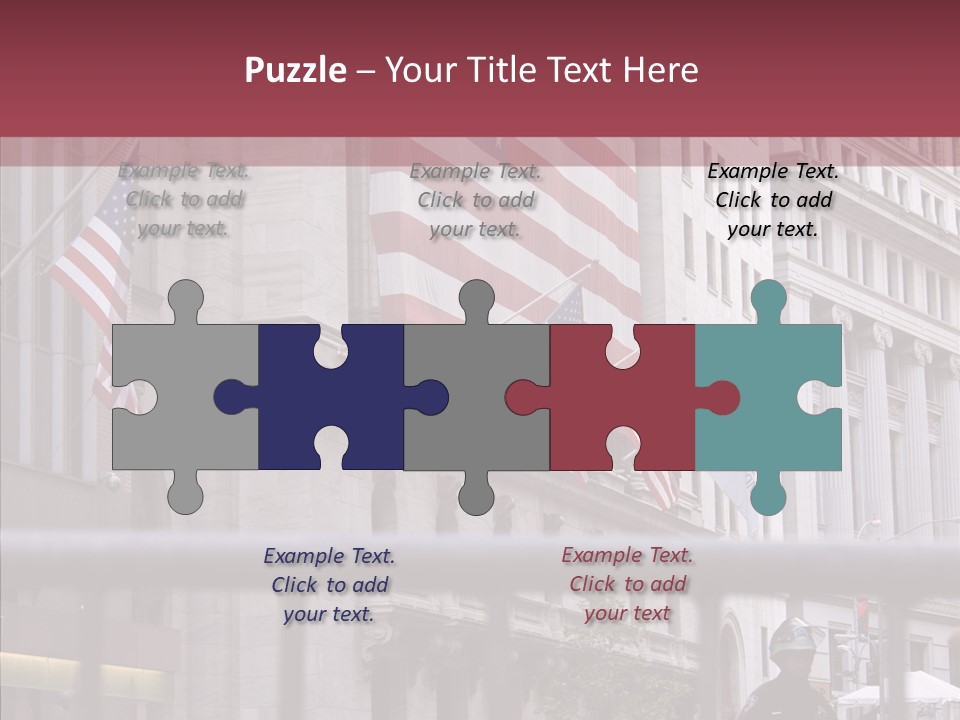 Demonstrator Us Flag Work PowerPoint Template