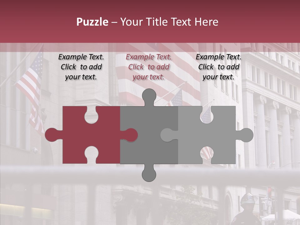 Demonstrator Us Flag Work PowerPoint Template