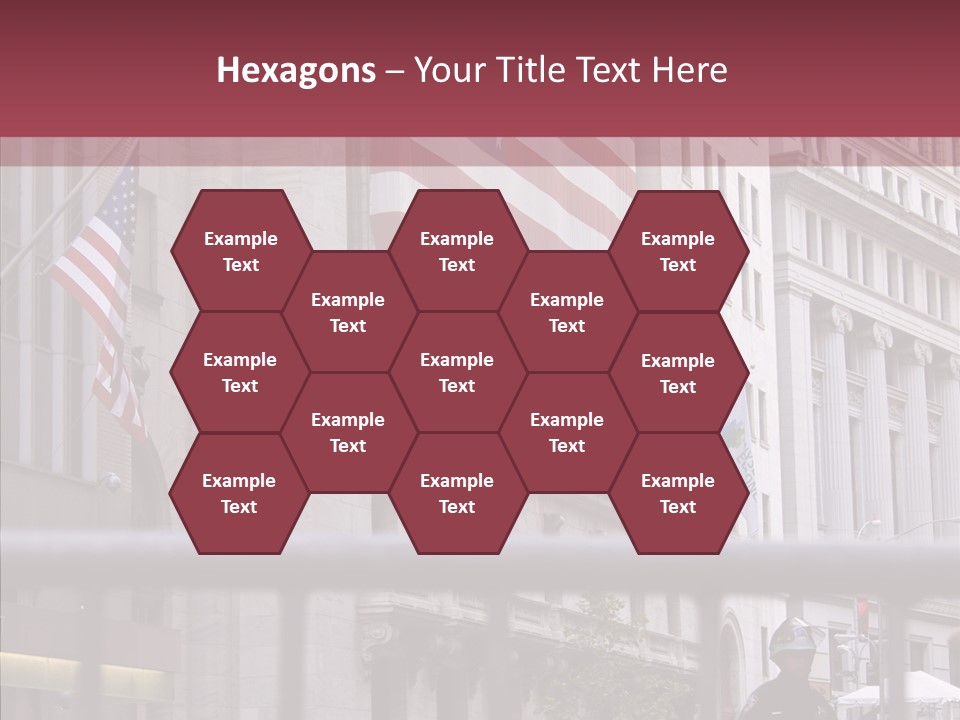 Demonstrator Us Flag Work PowerPoint Template