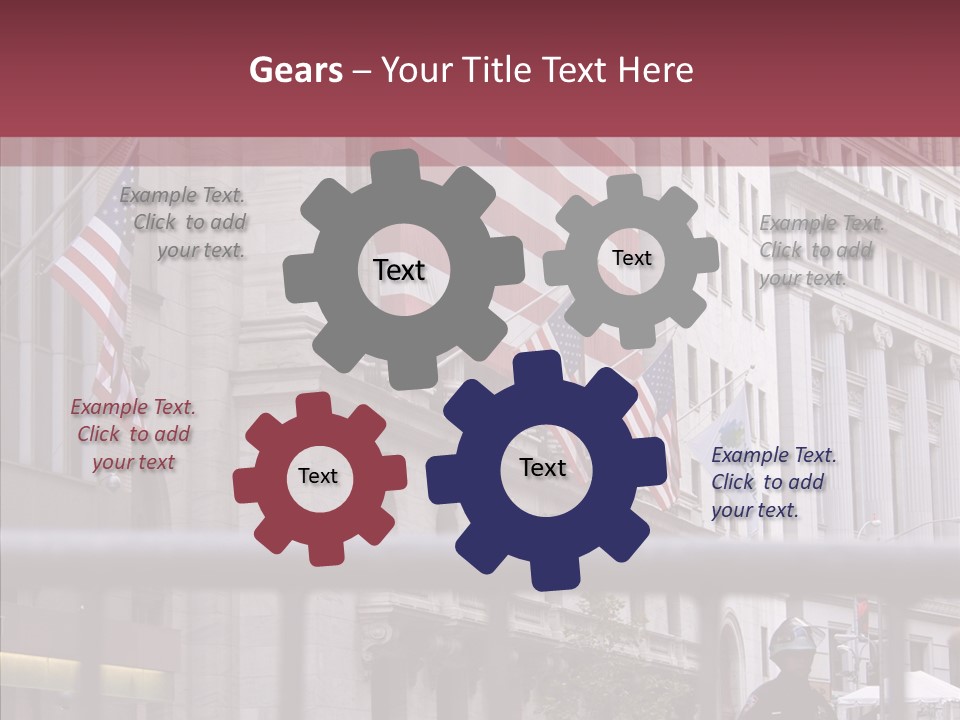 Demonstrator Us Flag Work PowerPoint Template