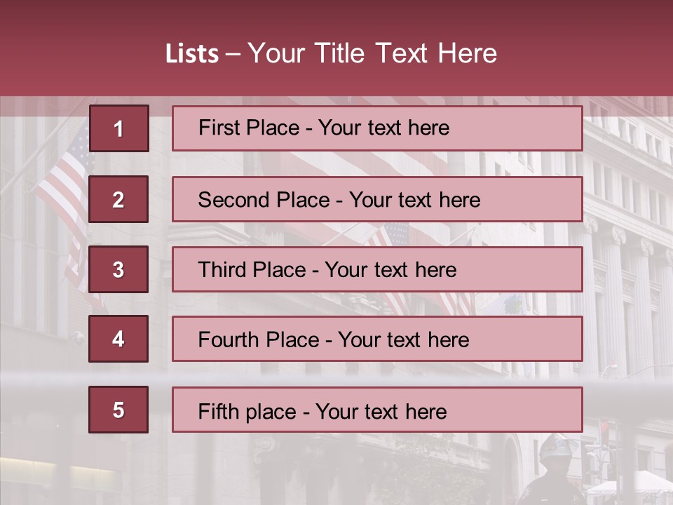 Demonstrator Us Flag Work PowerPoint Template