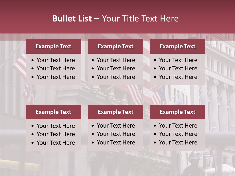 Demonstrator Us Flag Work PowerPoint Template