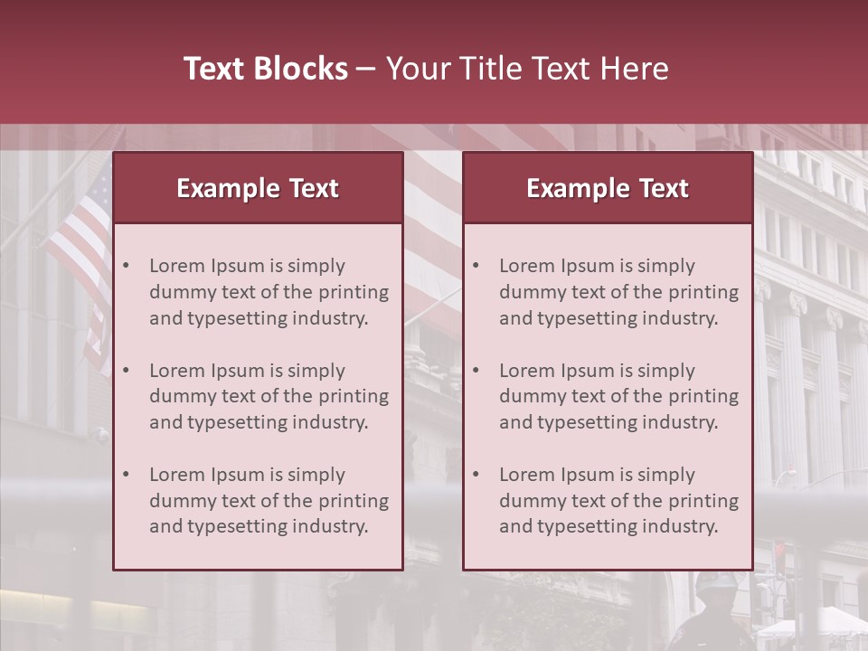 Demonstrator Us Flag Work PowerPoint Template