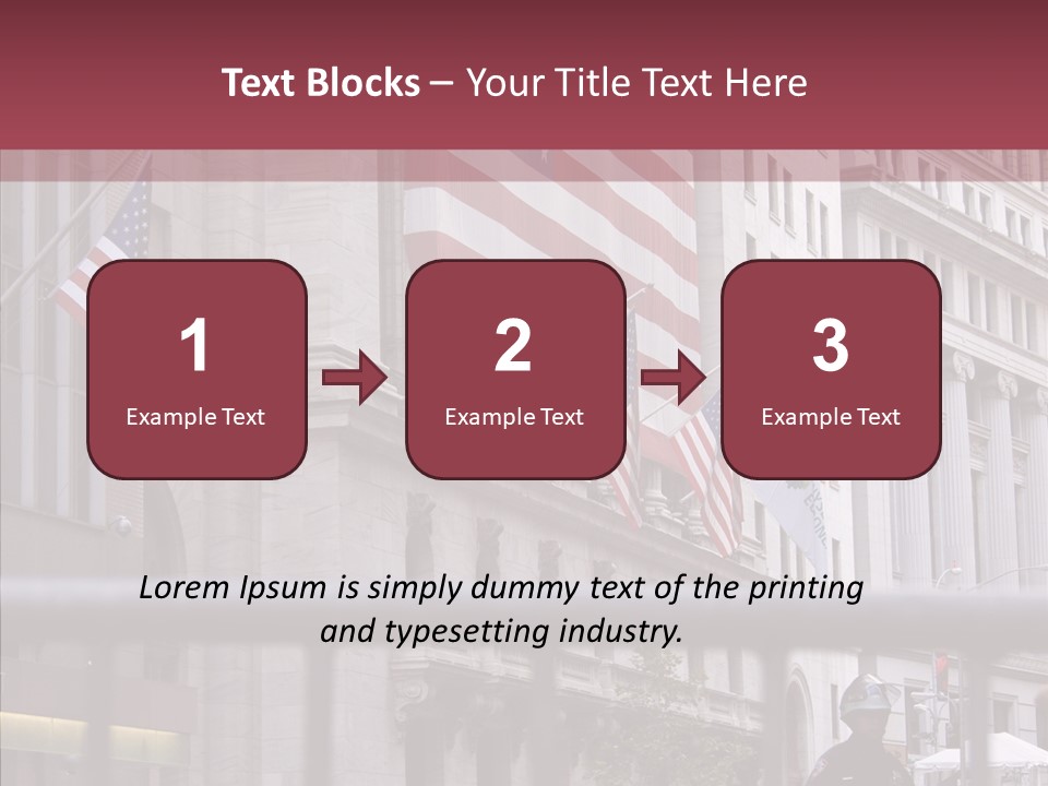 Demonstrator Us Flag Work PowerPoint Template