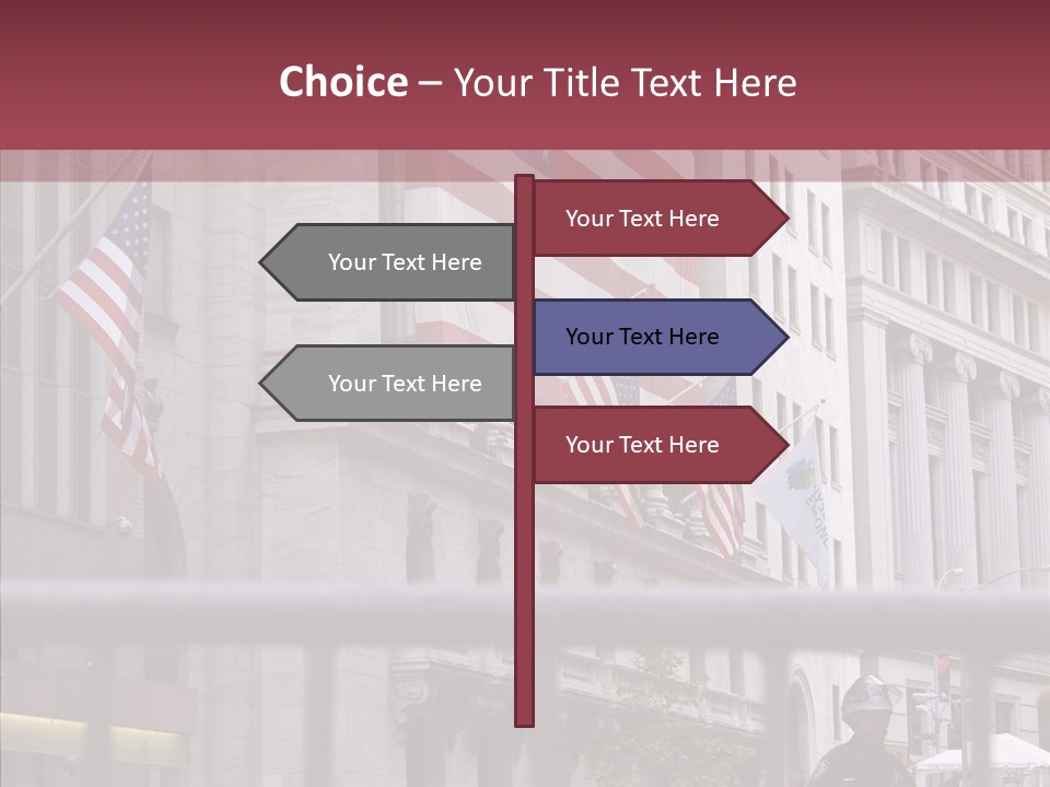 Demonstrator Us Flag Work PowerPoint Template