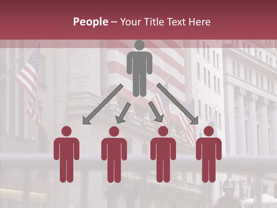 Demonstrator Us Flag Work PowerPoint Template