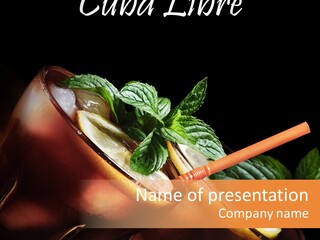 Shot Cola Cube PowerPoint Template