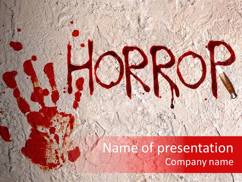 Sign Hand Print Scary PowerPoint Template