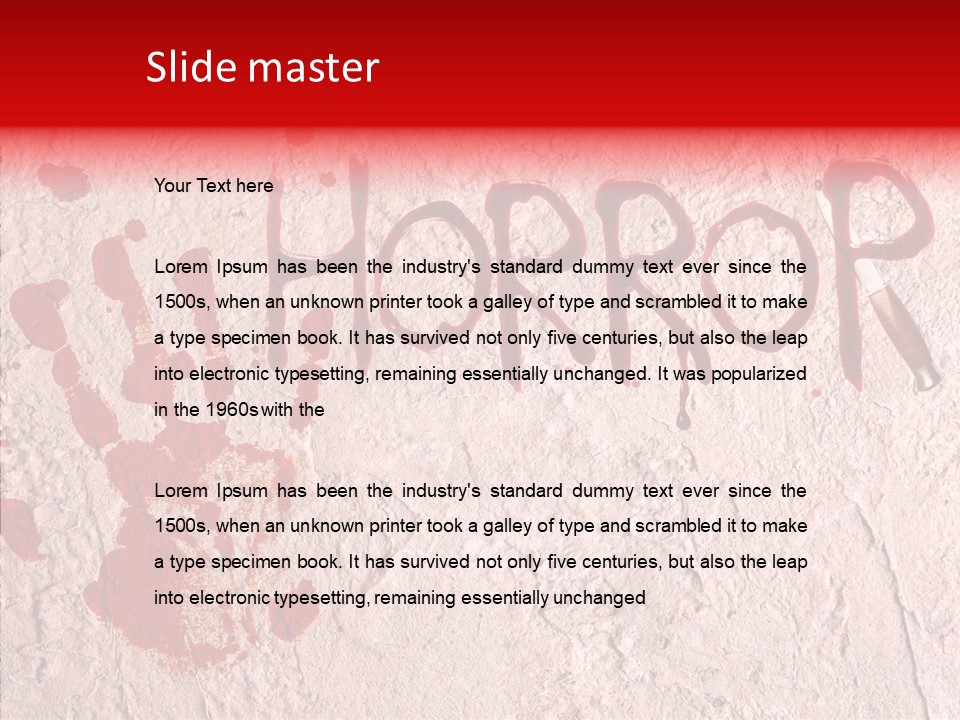 Sign Hand Print Scary PowerPoint Template