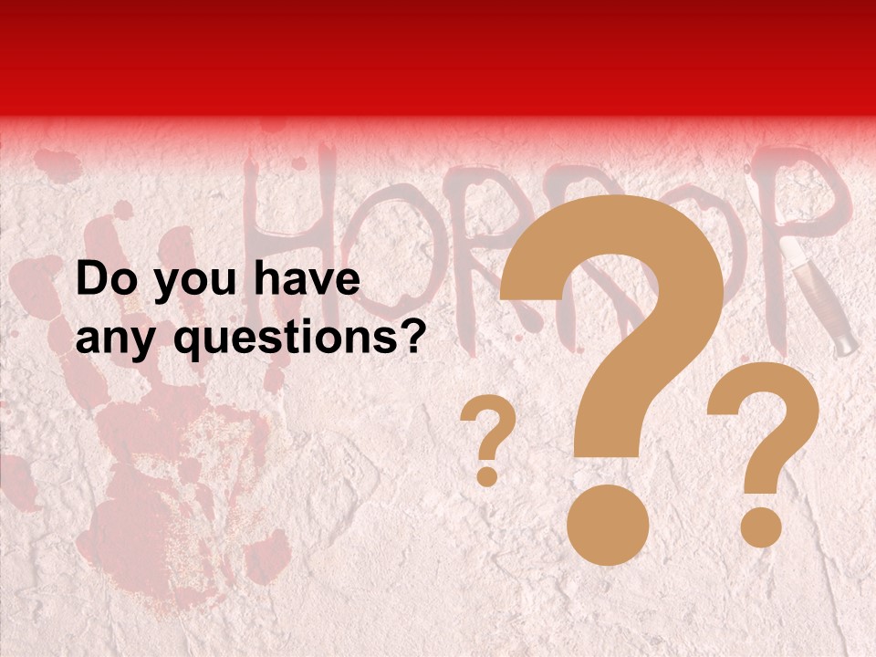 Sign Hand Print Scary PowerPoint Template