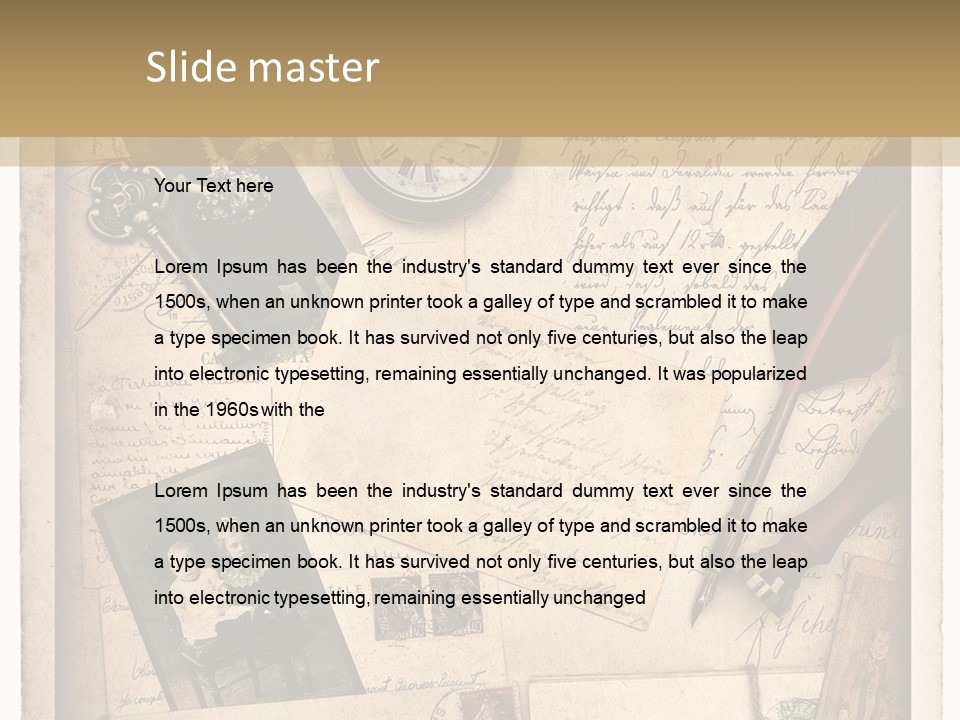 Calligraphy Quill Blank PowerPoint Template