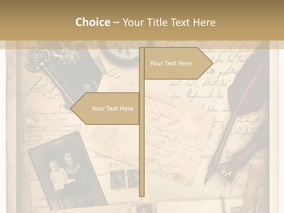 Calligraphy Quill Blank PowerPoint Template