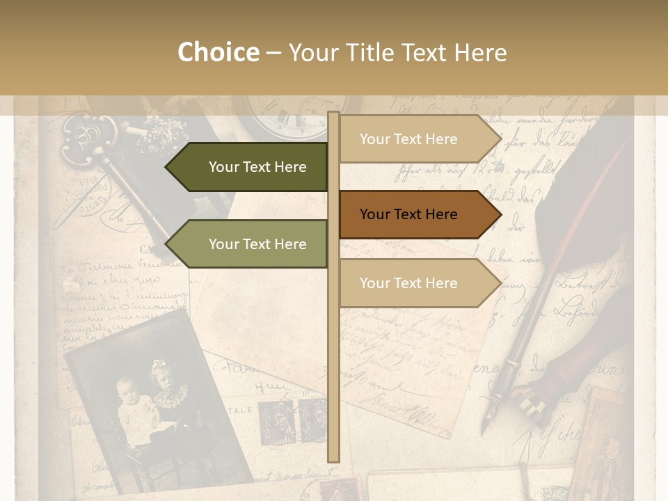 Calligraphy Quill Blank PowerPoint Template